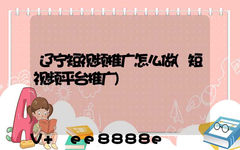 辽宁短视频推广怎么做(短视频平台推广)