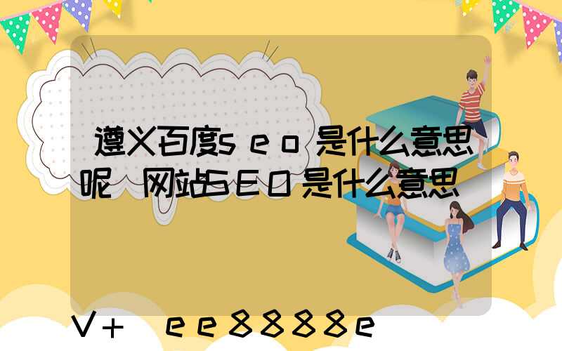 遵义百度seo是什么意思呢(网站SEO是什么意思)