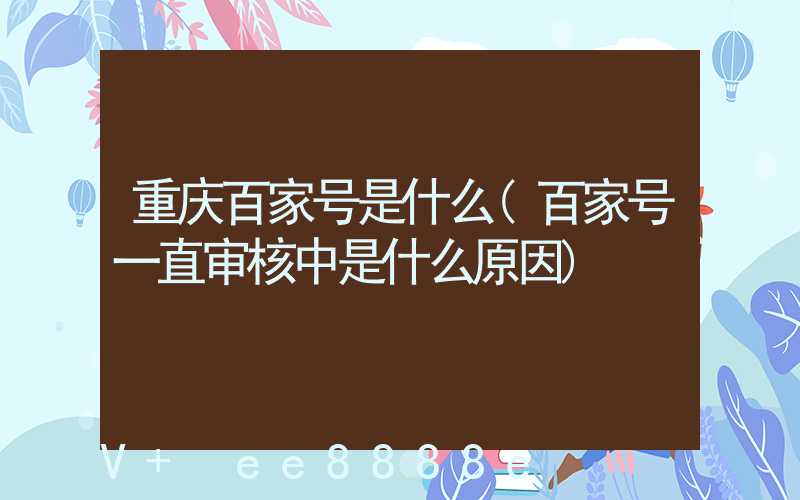 重庆百家号是什么(百家号一直审核中是什么原因)