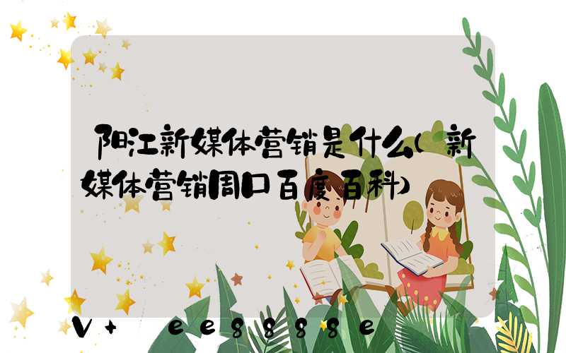 阳江新媒体营销是什么(新媒体营销周口百度百科)