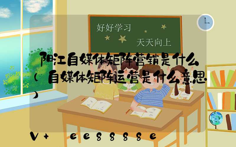 阳江自媒体矩阵营销是什么(自媒体矩阵运营是什么意思)