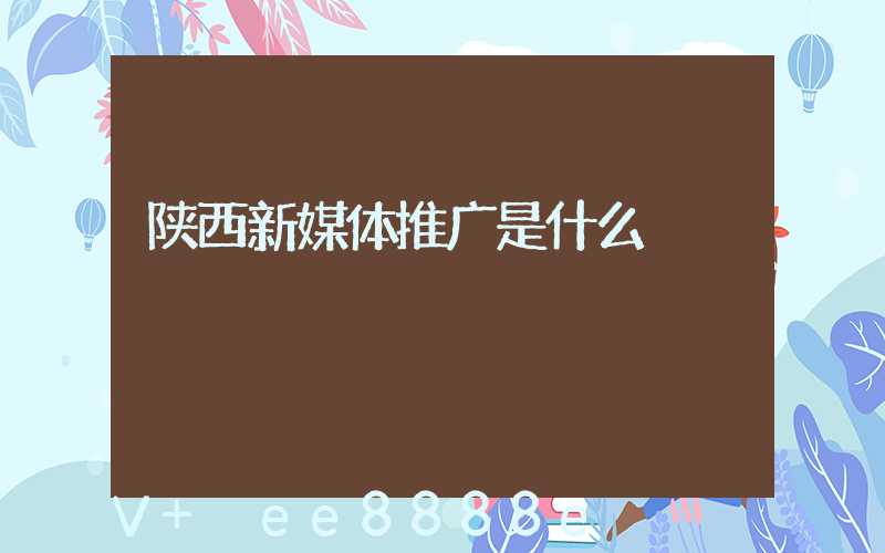 陕西新媒体推广是什么