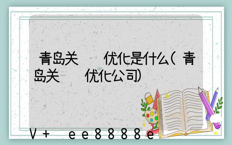 青岛关键词优化是什么(青岛关键词优化公司)
