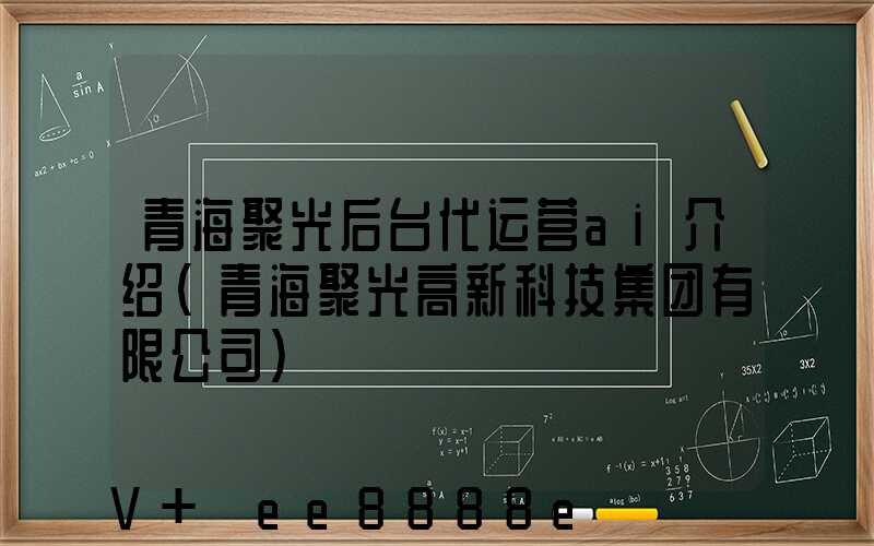 青海聚光后台代运营ai介绍(青海聚光高新科技集团有限公司)