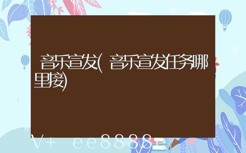 音乐宣发(音乐宣发任务哪里接)
