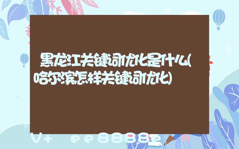 黑龙江关键词优化是什么(哈尔滨怎样关键词优化)