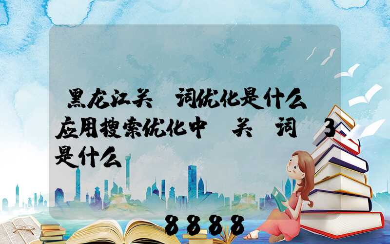 黑龙江关键词优化是什么(应用搜索优化中_关键词T3是什么)