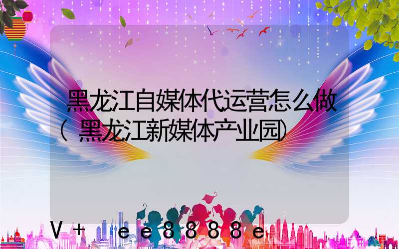 黑龙江自媒体代运营怎么做(黑龙江新媒体产业园)