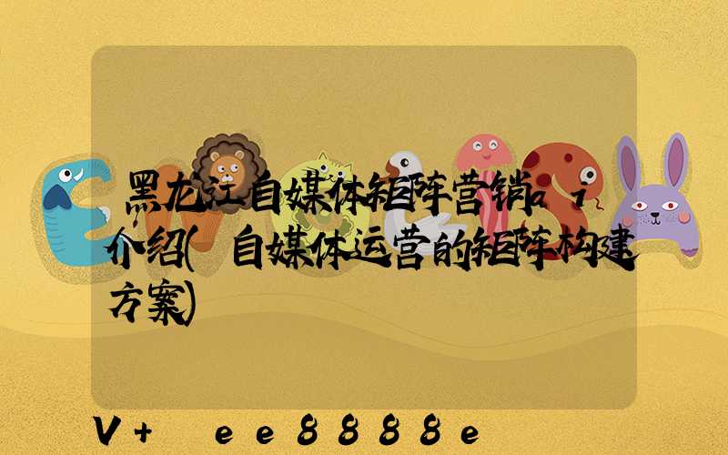 黑龙江自媒体矩阵营销ai介绍(自媒体运营的矩阵构建方案)