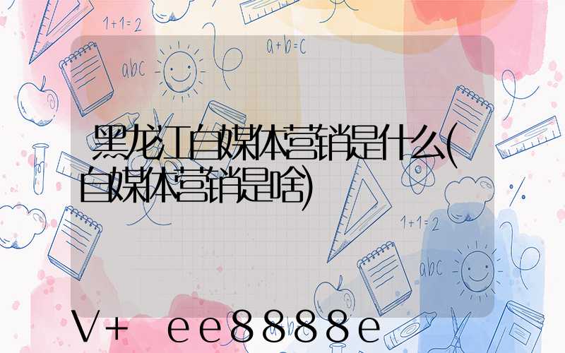 黑龙江自媒体营销是什么(自媒体营销是啥)